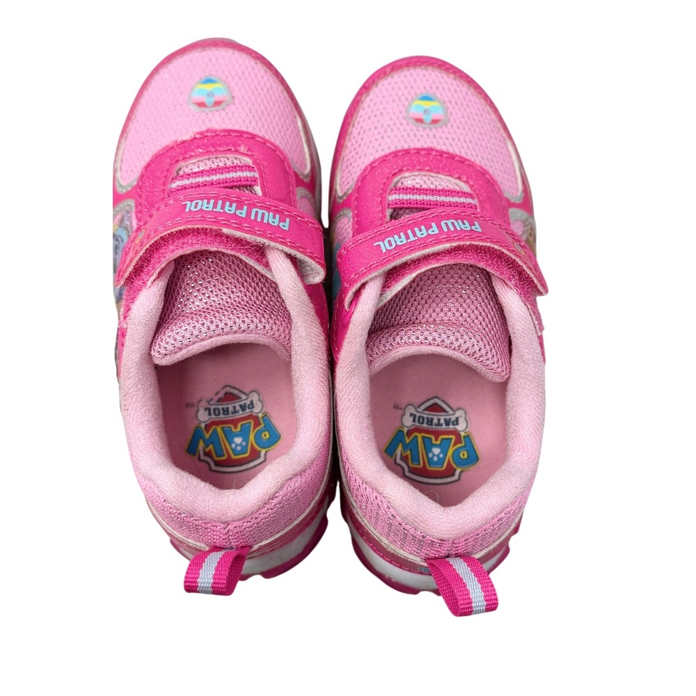 Paw Patrol Kids Pink Skye Everest Glitter Light Up Sneakers Shoes Size 8 US - Picture 8 of 9